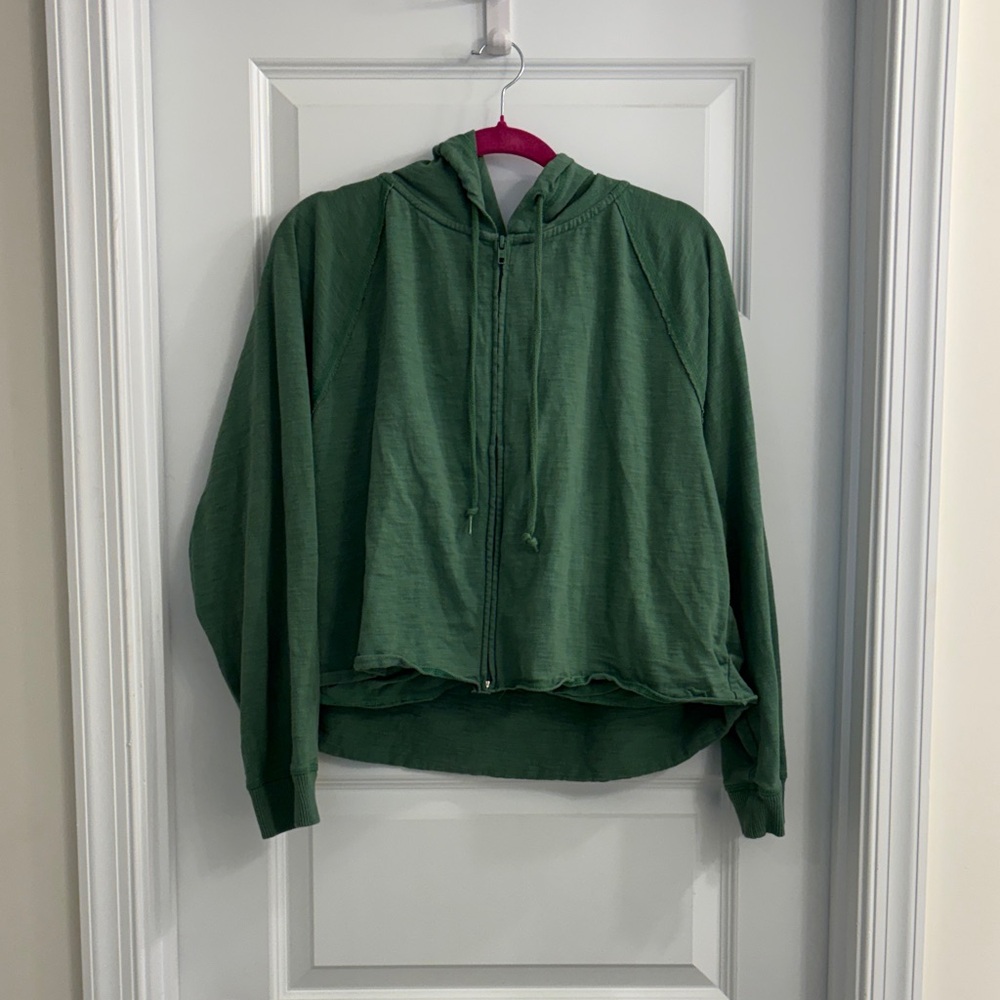 PINK Victoria's Secret Sage Green Zip-Up Cropped Jacket